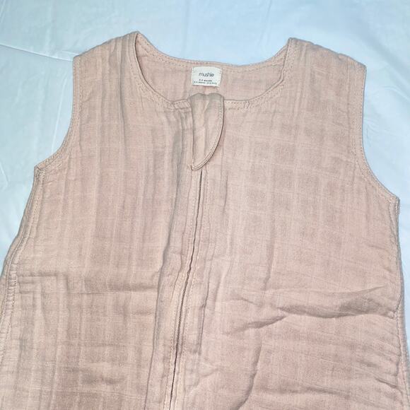 Mushie Blush Pink Organic Cotton Muslin Wearable Blanket Sleep Sack Sleeping Bag - Picture 3 of 6